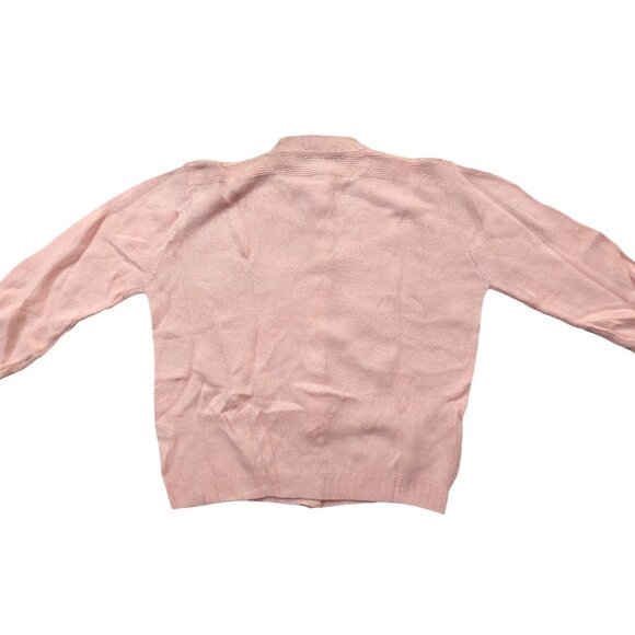 Vintage 1940s-1950s Light Pink Long Sleeve Knit Cardigan Sweater - Picture 8 of 12